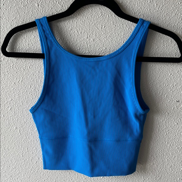 lululemon athletica Tops - Lululemon Power Pivot Tank Ribbed Crop Top Reversible Poolside Blue